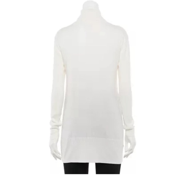 NWT Apt. 9 Cream Turtleneck Rib Tunic Sweater Size M - Picture 2 of 7